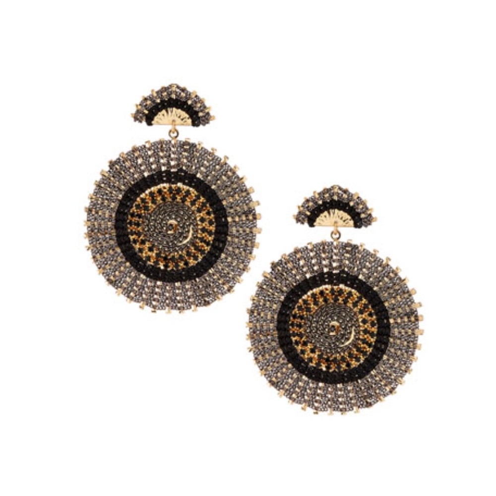 Nakamol Black and Gold Beaded Earrings
